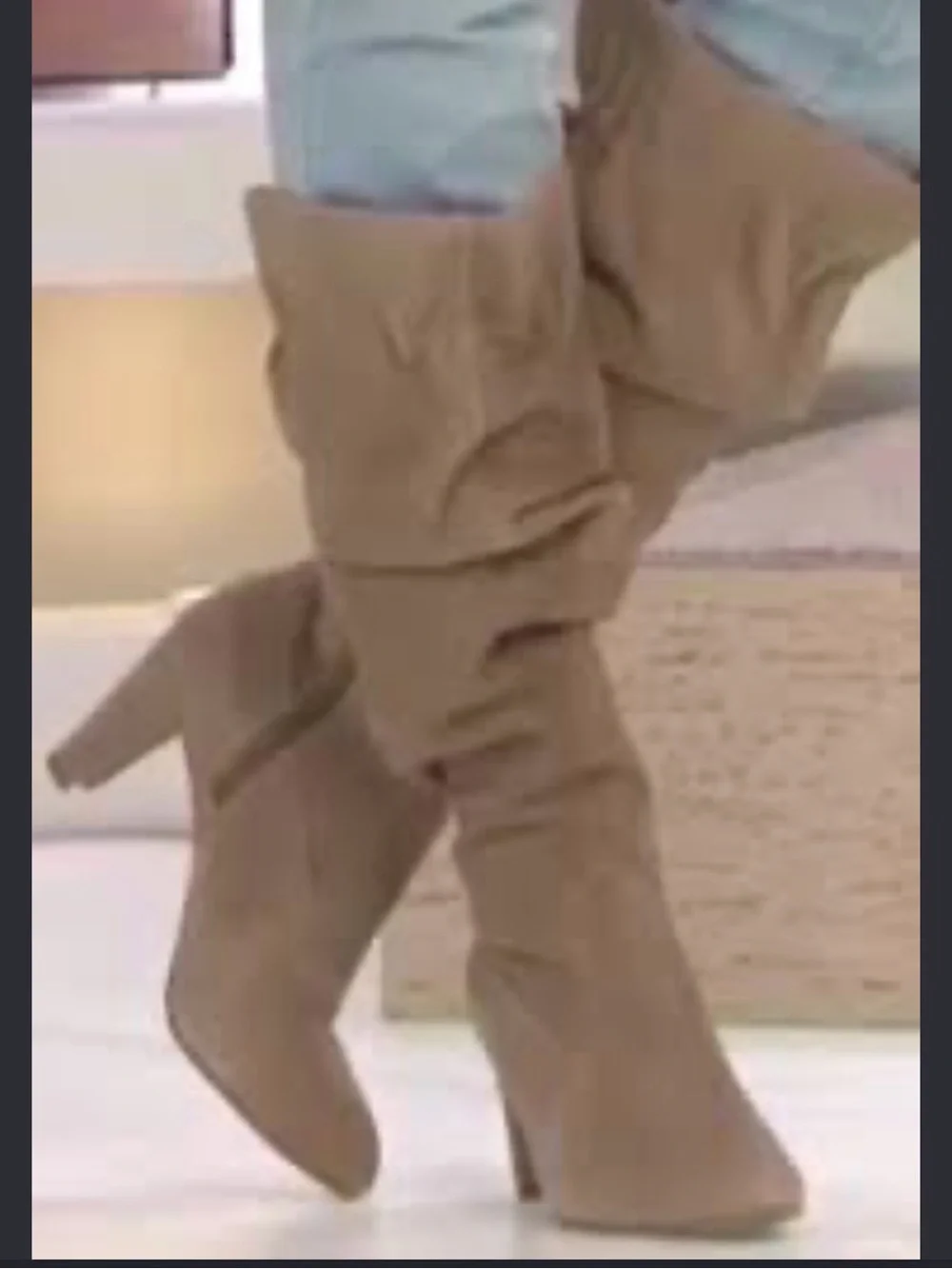 Hot in Hollywood Slouch Over-the-Knee Boots in Taupe NIB